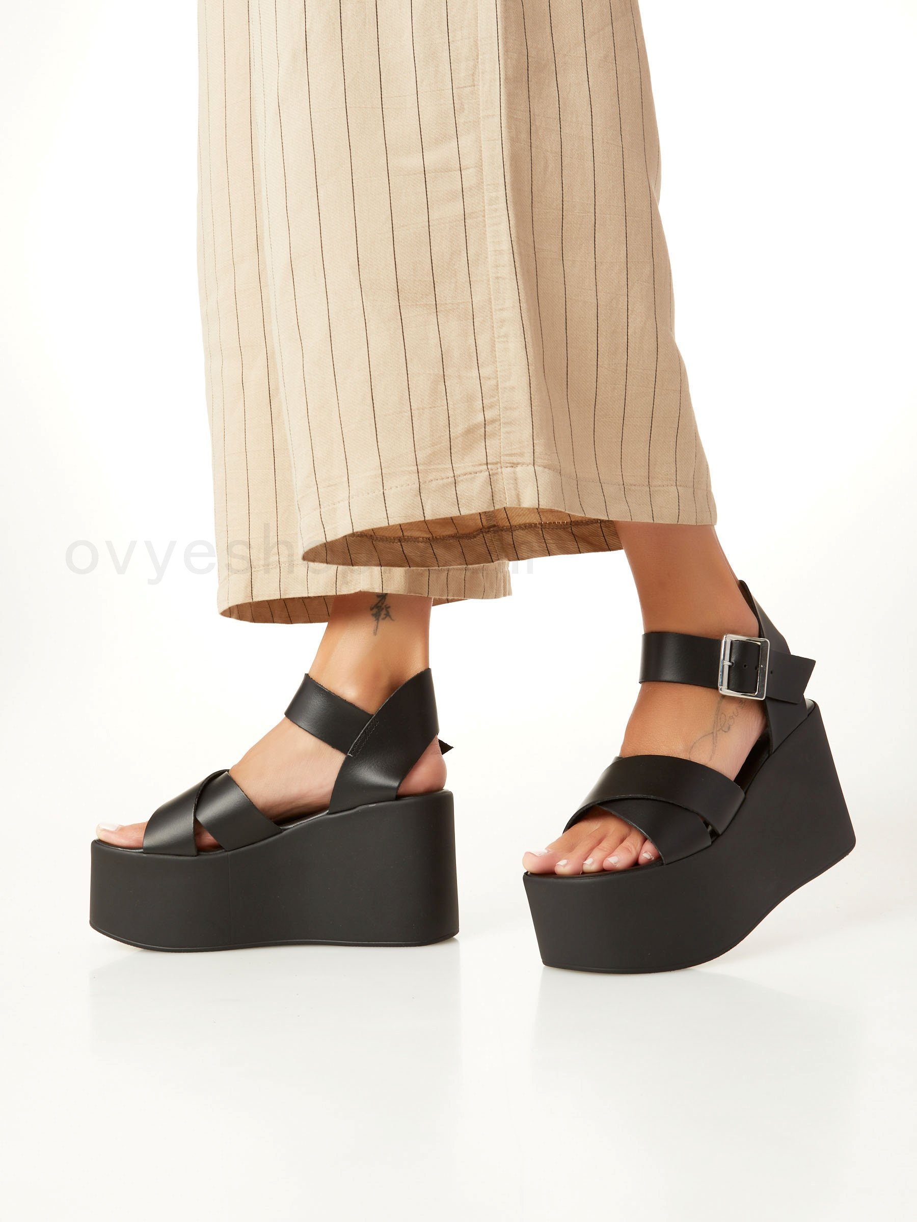 (image for) ovye online Leather Sandal With Wedge F0817885-0546 Negozi